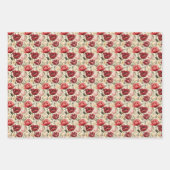 Wasserfarbene Tulpen, tiefrot, narzissenartig Früh Geschenkpapier Set (Vorderseite 3)