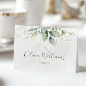 Wasserfarbene Vegetation Elegante Hochzeit-Platzka Tischnummer