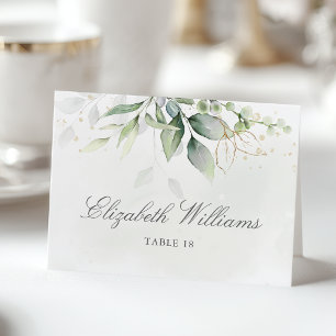 Wasserfarbene Vegetation Elegante Hochzeit-Platzka Tischnummer