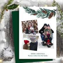 Wasserfarbene Vegetation Rustikale grüne Kiefernki