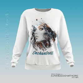 Wasserfarbene verzauberte Female Portrait Sweatshirt