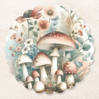 Wasserfarbene Vintage Pilze und Blume Hochzeit