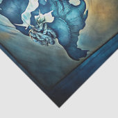 Wasserfarbene Vintage Seefischlakenkarten Seidenpapier (Detail)