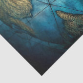 Wasserfarbene Vintage Seefischlakenkarten Seidenpapier (Detail)