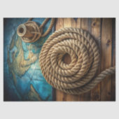 Wasserfarbene Vintage Seefischlakenkarten Seidenpapier (Vorderseite)