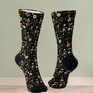 Wasserfarbene Vintage Wildblume Floral Botanisch Socken