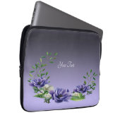 Wasserfarbene violette Blumen Laptop-Sieb Laptopschutzhülle (Vorne Rechts)