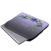 Wasserfarbene violette Blumen Laptop-Sieb Laptopschutzhülle (Vorne Knopf)