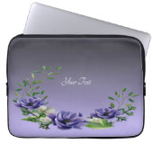 Wasserfarbene violette Blumen Laptop-Sieb Laptopschutzhülle (Vorderseite)