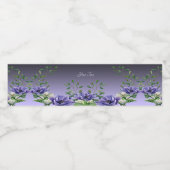 Wasserfarbene violette Blumen Wasserflasche Wasserflaschenetikett (Einzelnes Label)