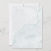 Wasserfarbene Vögel & Berries Elegante Winterhochz Einladung (Rückseite)