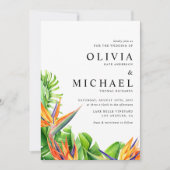 Wasserfarbene Vögel des Paradieses QR-Code Hochzei Einladung (Vorderseite)