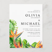 Wasserfarbene Vögel des Paradieses QR-Code Hochzei Einladungspostkarte (Vorderseite)