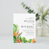 Wasserfarbene Vögel des Paradieses QR-Code Hochzei Einladungspostkarte (Stehend Vorderseite)