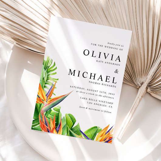 Wasserfarbene Vögel des Paradieses QR-Code Hochzei Einladungspostkarte