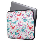 Wasserfarbene Vögel im Garten der Blume Malerei Laptopschutzhülle (Vorderseite Links)