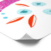 Wasserfarbene Vögel im Garten der Blume Malerei Poster (Ecke)