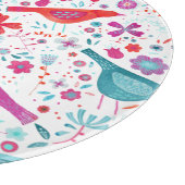 Wasserfarbene Vögel im Garten der Blume Malerei Schneidebrett (Ecke)