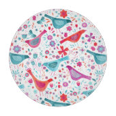 Wasserfarbene Vögel im Garten der Blume Malerei Schneidebrett (Vorderseite)