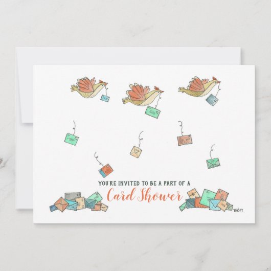 Wasserfarbene Vögel liefern E-Mail-Kartendusche Karte (Vorderseite)