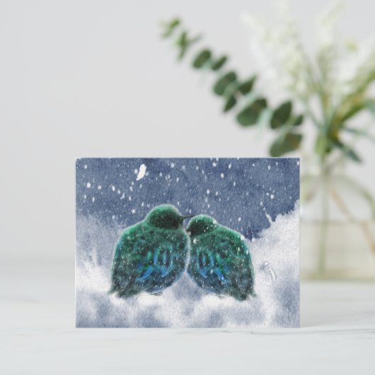 Wasserfarbene Vögel Postkarte, Kunst der Kunst Postkarte (Stehend Vorderseite)