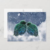 Wasserfarbene Vögel Postkarte, Kunst der Kunst Postkarte (Vorne/Hinten)