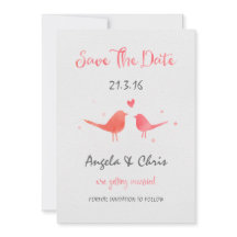 Wasserfarbene Vögel Save the Date