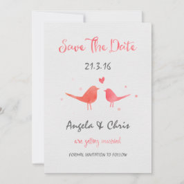 Wasserfarbene Vögel Save the Date