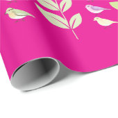 Wasserfarbene Vögel und Blätter Geschenkpapier (Rolleneckpunkt)