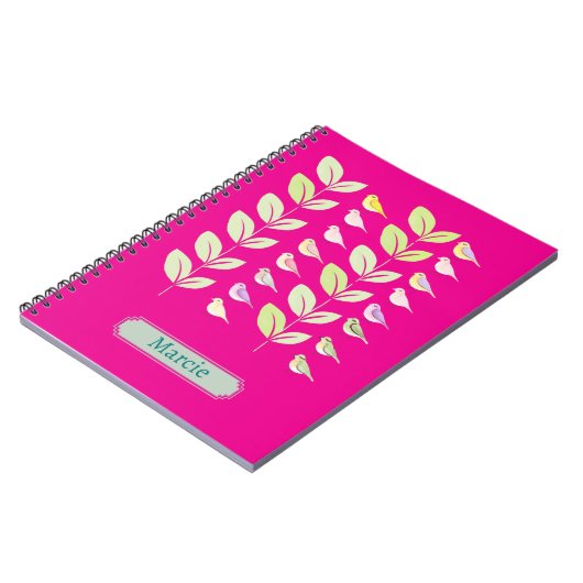 Wasserfarbene Vögel und Blätter Notizblock (Linke Seite)