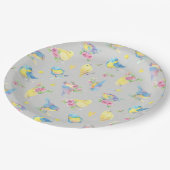 Wasserfarbene Vögel und Blume bezaubern Muster Pappteller (Schrägansicht)