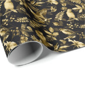 Wasserfarbene Vögel: Vintages Blumendesign. Geschenkpapier (Rolleneckpunkt)