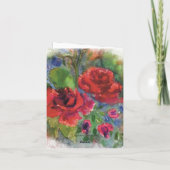 Wasserfarbene, von Blumen verzauberte Rose Einladung (Rückseite)