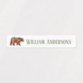 Wasserfarbene Waldbärchen Personalisierte Jungen Etiketten (Design 1)