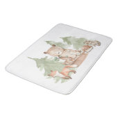 Wasserfarbene Waldtiere Niedliche Kinder Badematte (Schrägansicht)