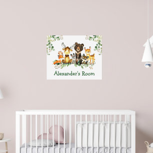 Wasserfarbene Waldtiere Poster