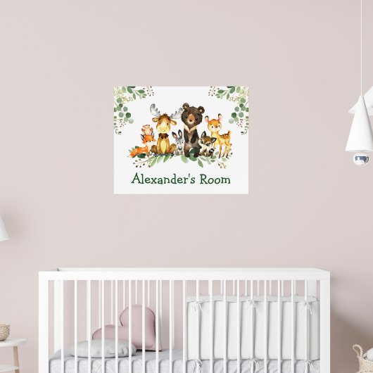 Wasserfarbene Waldtiere Poster (Kinderzimmer 2)