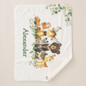 Wasserfarbene Waldtiere Sherpadecke (Vorderseite)