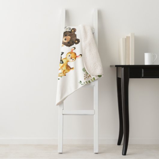 Wasserfarbene Waldtiere Sherpadecke (Beispiel)