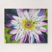 Wasserfarbene Wasserlilie Kunst Puzzle (Horizontal)