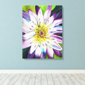 Wasserfarbene Wasserlilie schöne Kunst Leinwanddruck (Insitu (Holzboden))