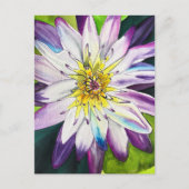 Wasserfarbene Wasserlilie schöne Kunst Postkarte (Vorderseite)