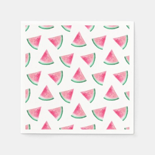 Wasserfarbene Wassermelone Kindmuster. Rosa Beere Serviette (Vorderseite)