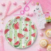 Wasserfarbene Wassermelone, Sommermädchen Pappteller (Party)
