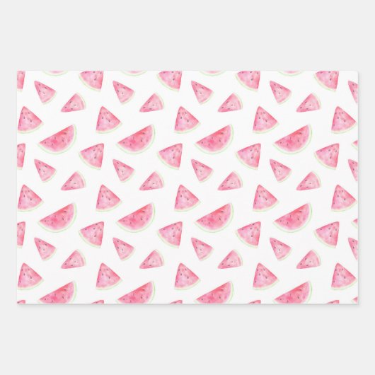Wasserfarbene Wassermelone und Streifen Muster Geschenkpapier Set (Vorderseite 3)