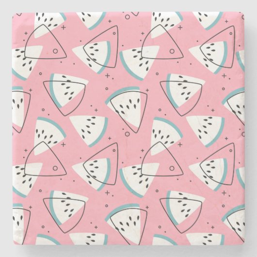 Wasserfarbene Wassermelonen Steinuntersetzer (Vorderseite)