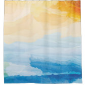 WASSERFARBENE WASSERSPEICHERUNG DUSCHVORHANG (Vorderseite)