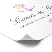 Wasserfarbene Wassersportkarten und -geschenke für Poster (Ecke)