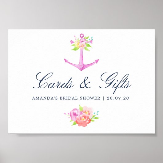 Wasserfarbene Wassersportkarten und -geschenke für Poster (Vorne)