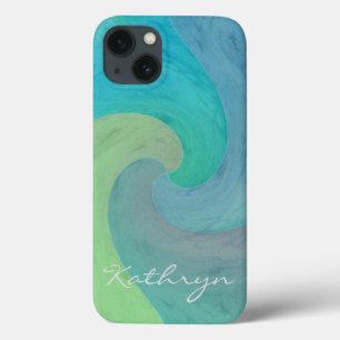 Wasserfarbene Wave Türkis Grüne Personalisierte Ku Case-Mate iPhone Hülle